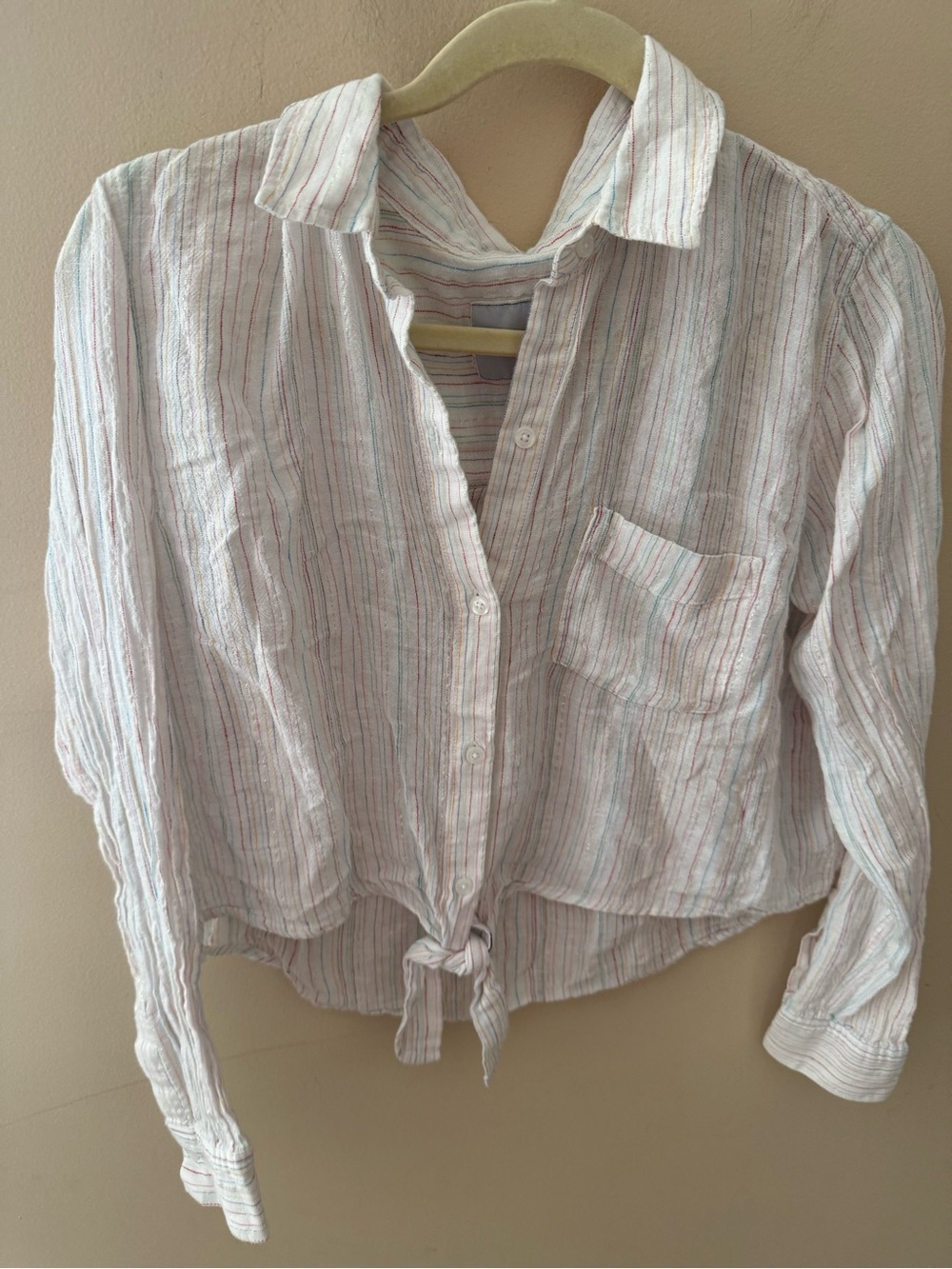 Rails Val stripe blouse ouahu metallic stripe shrunk size small?